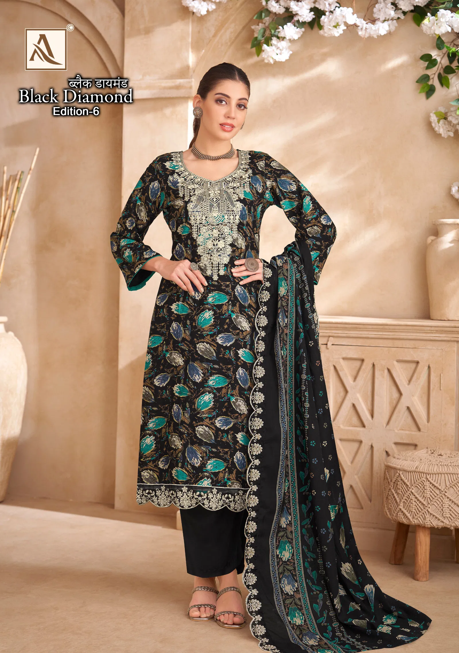 Black Diamond 6 By Alok Suit Rayon Printed Dress Material Exporters In India